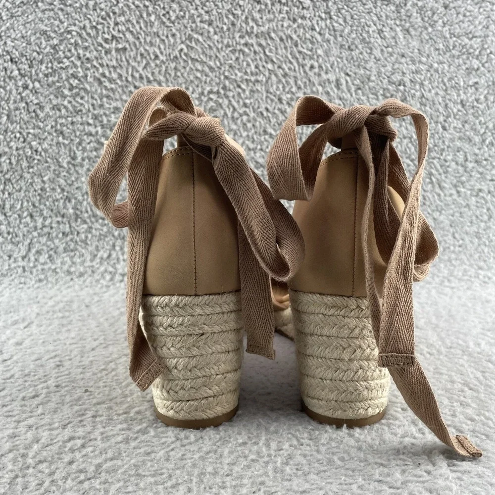 Corso Como Wedge Espadrille Sandal Heel Women 9.5 M Lace Up Classic Beach Summer
